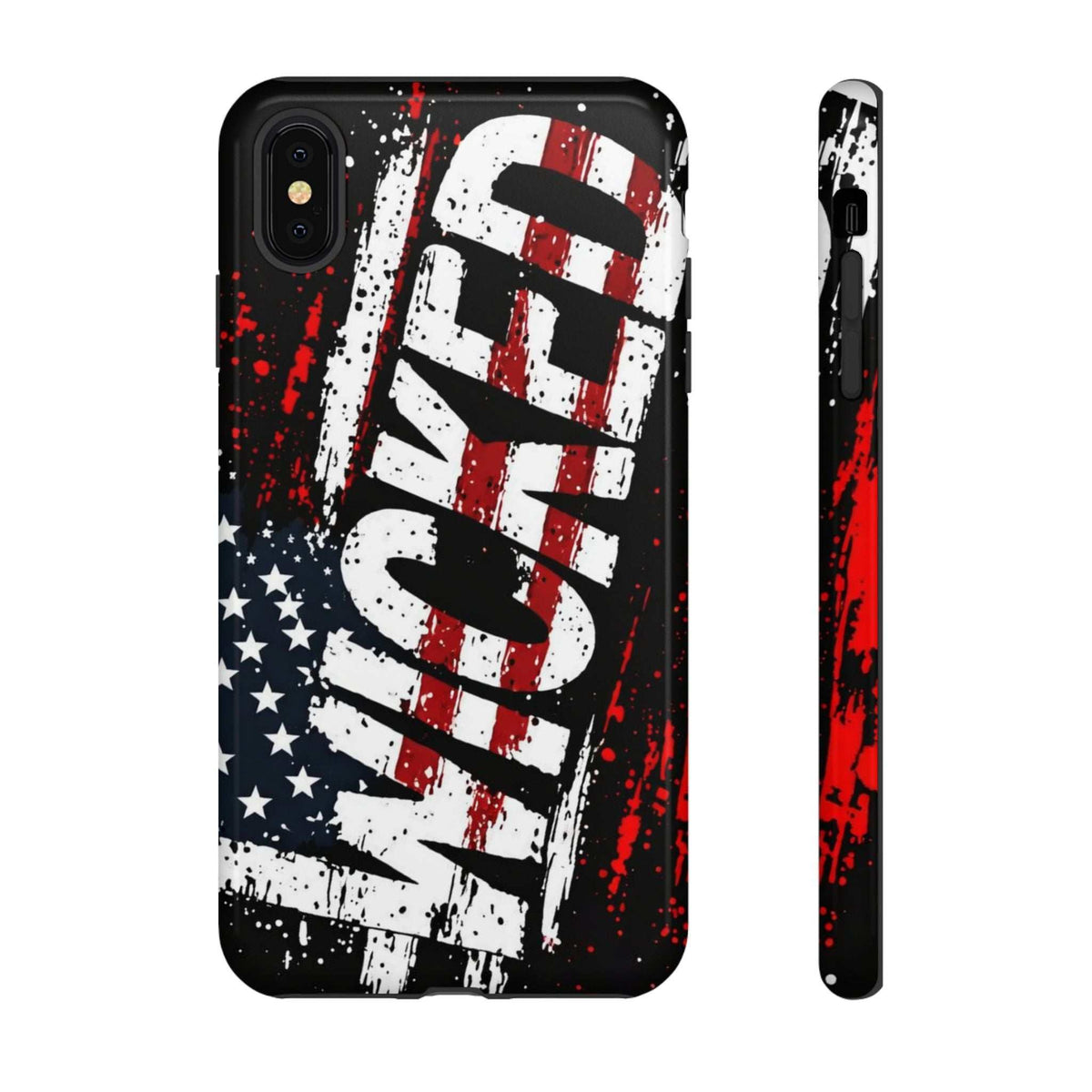 Distressed American flag phone case with "VETERAN" graphic by Printify, showcasing rugged patriotic design and protection.