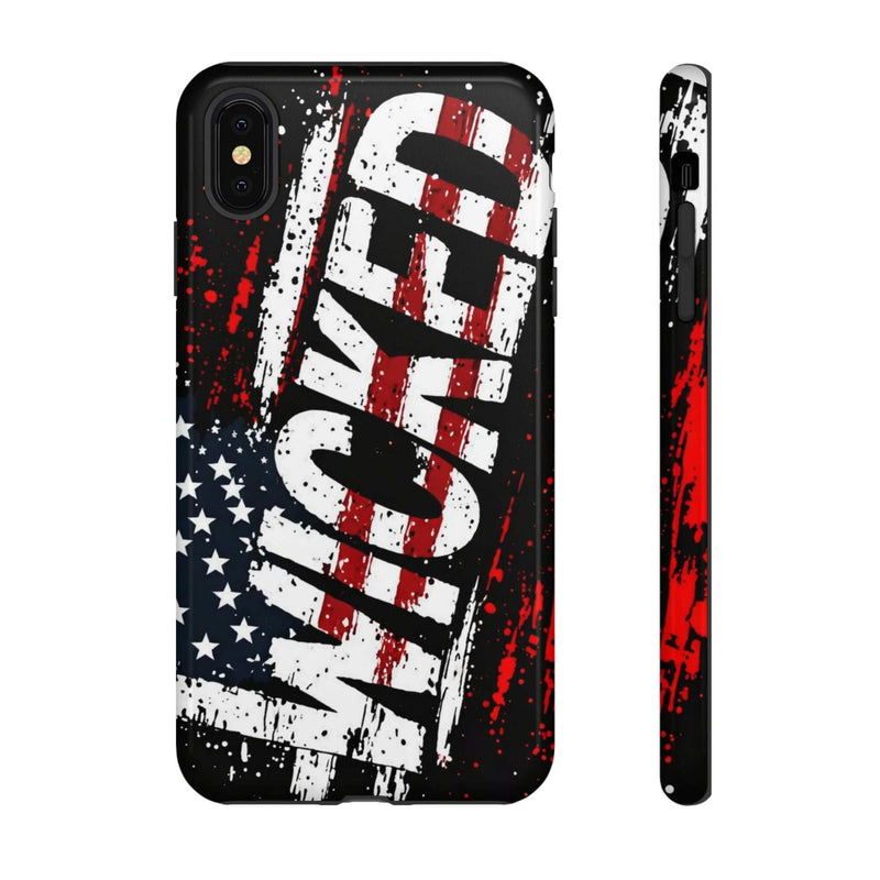 Distressed American flag phone case with "VETERAN" graphic by Printify, showcasing rugged patriotic design and protection.