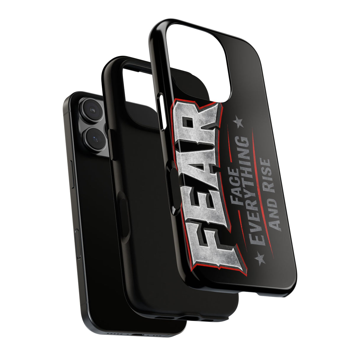 Fear — Face Everything and Rise Phone Case by Printify, featuring a motivational design on a sleek phone case.