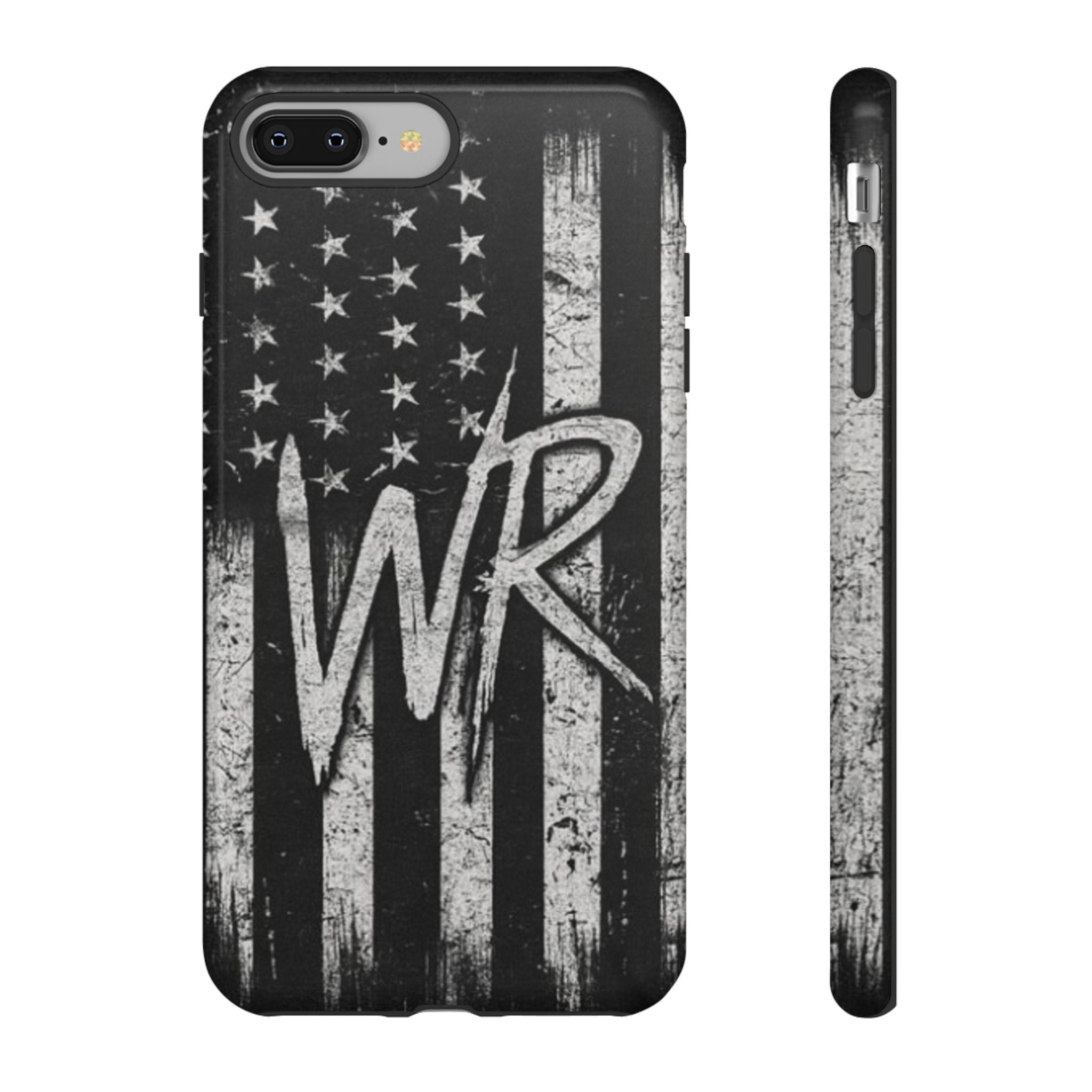 Patriotic Monogram Tough Phone Case – Distressed American Flag with WR