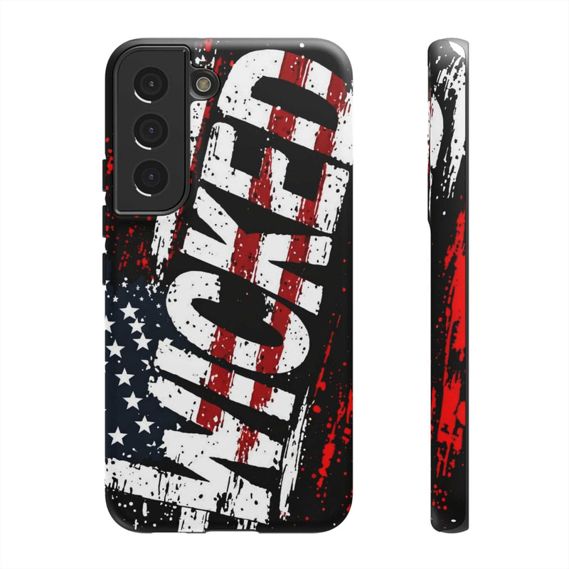 Distressed American flag phone case with "VETERAN" graphic by Printify, showcasing rugged patriotic design.