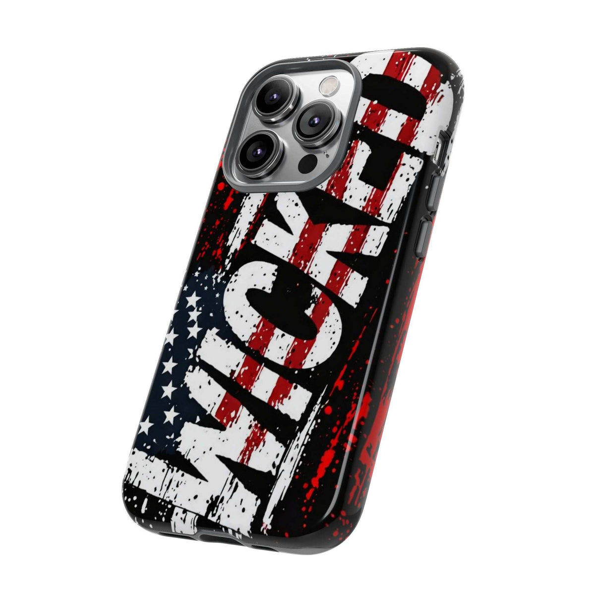 Rugged phone case featuring a distressed American flag and "VETERAN" graphic by Printify, ideal for patriotic protection.