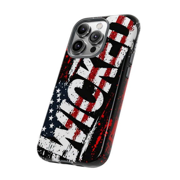 Rugged phone case featuring a distressed American flag and "VETERAN" graphic by Printify, ideal for patriotic protection.