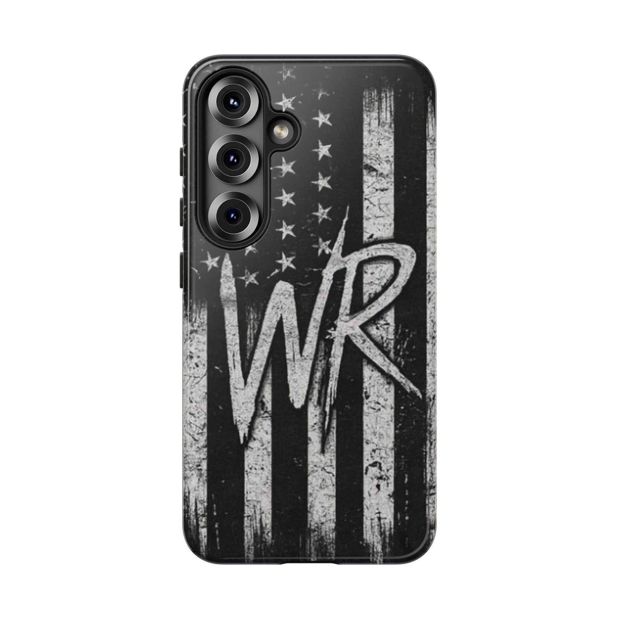 Patriotic Monogram Tough Phone Case – Distressed American Flag with WR