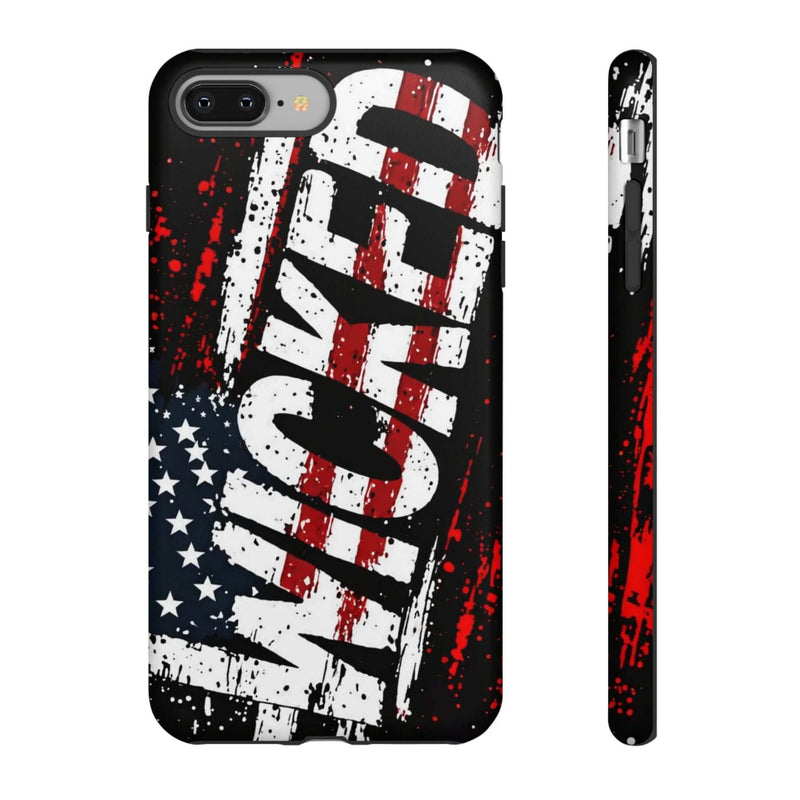 Distressed American flag phone case with "VETERAN" graphic by Printify, offering rugged patriotic protection for smartphones.