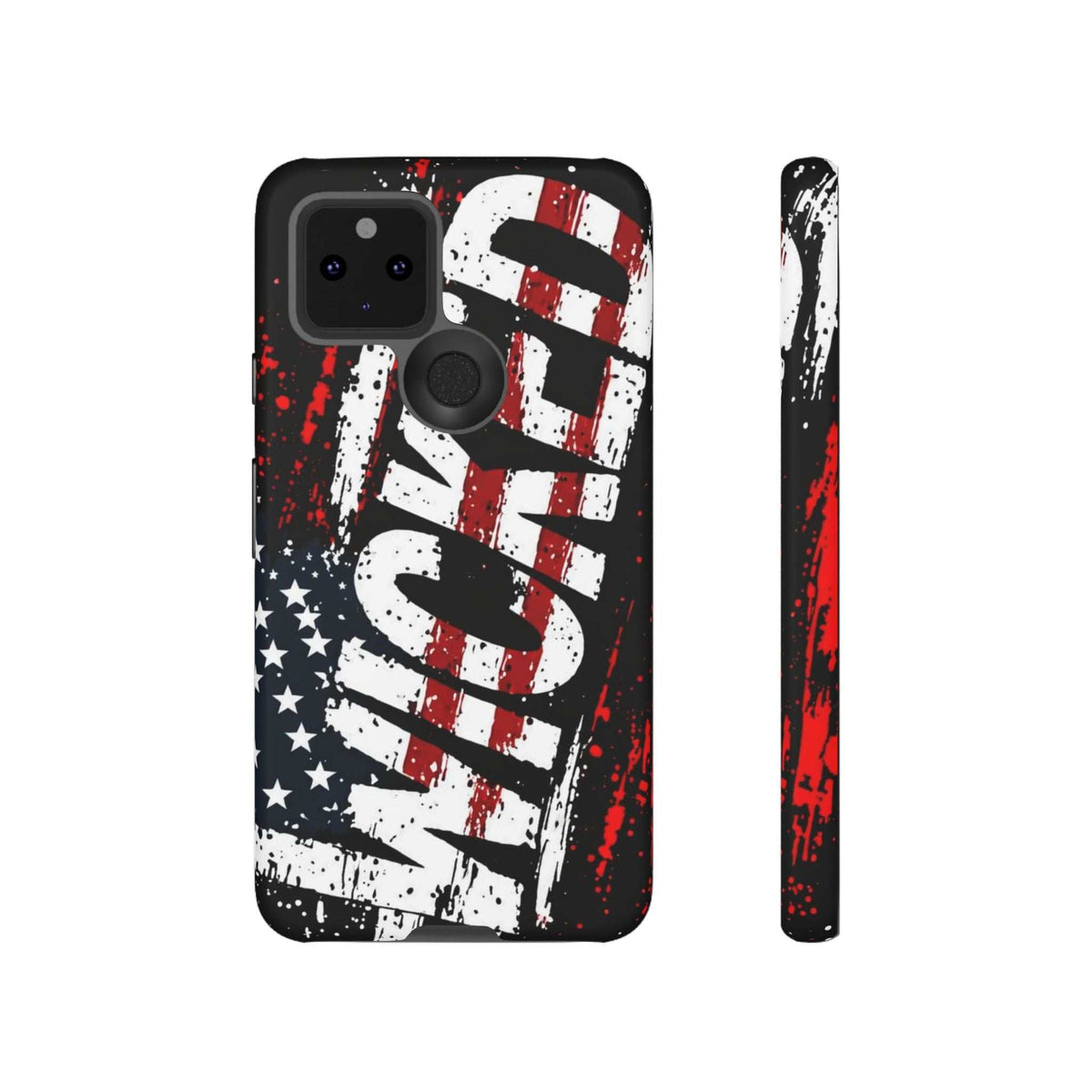 Distressed American flag phone case with "VETERAN" graphic by Printify, showcasing rugged patriotic design.