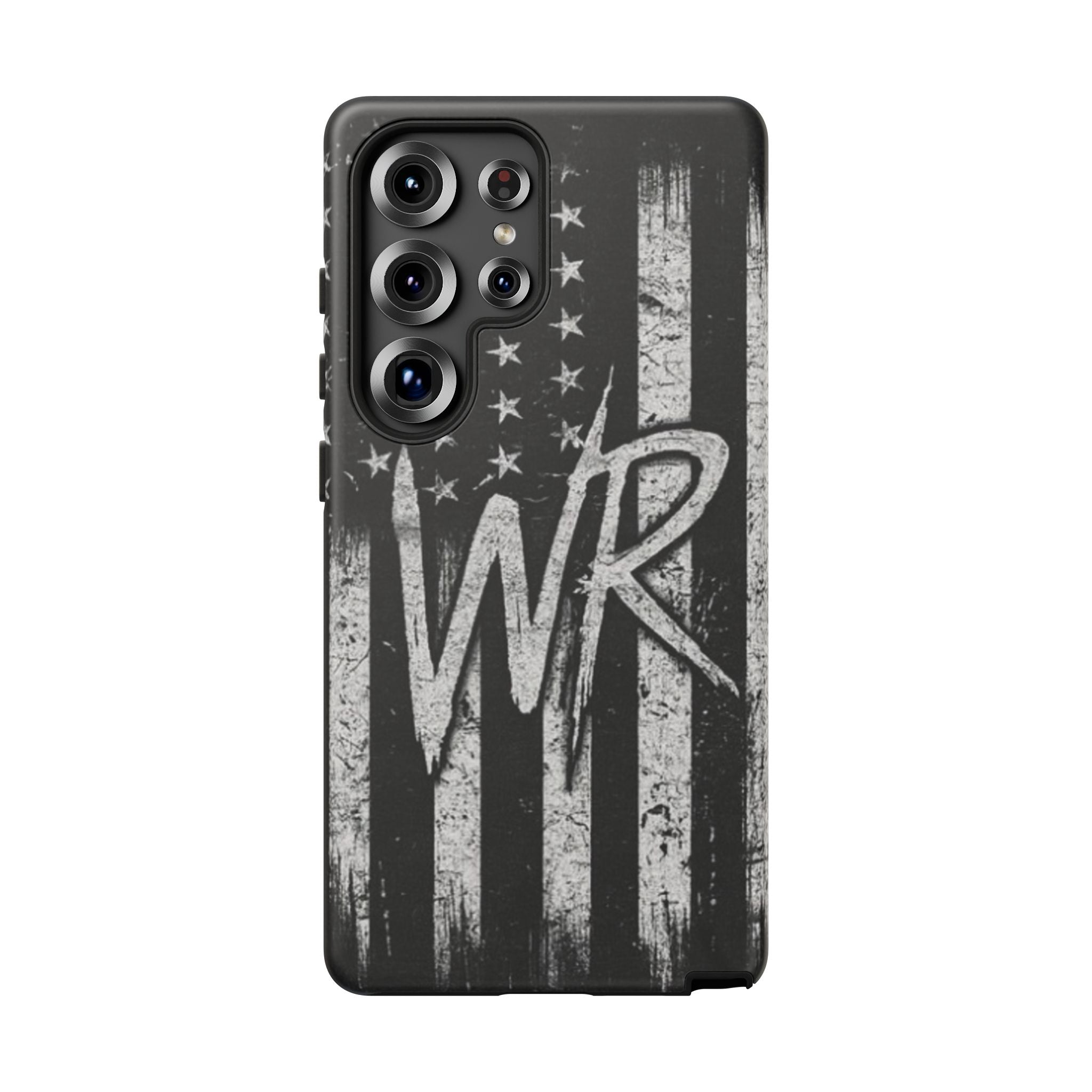 Patriotic Monogram Tough Phone Case – Distressed American Flag with WR