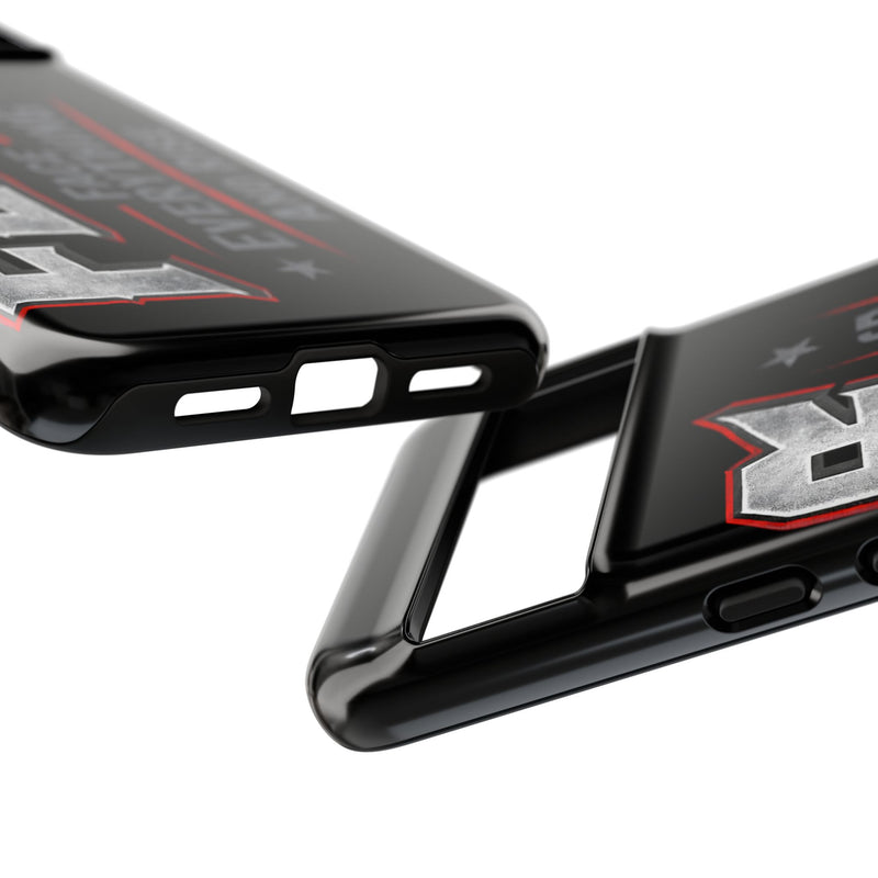 Fear Face Everything and Rise phone case by Printify with a bold design featuring inspirational text on a sleek surface.