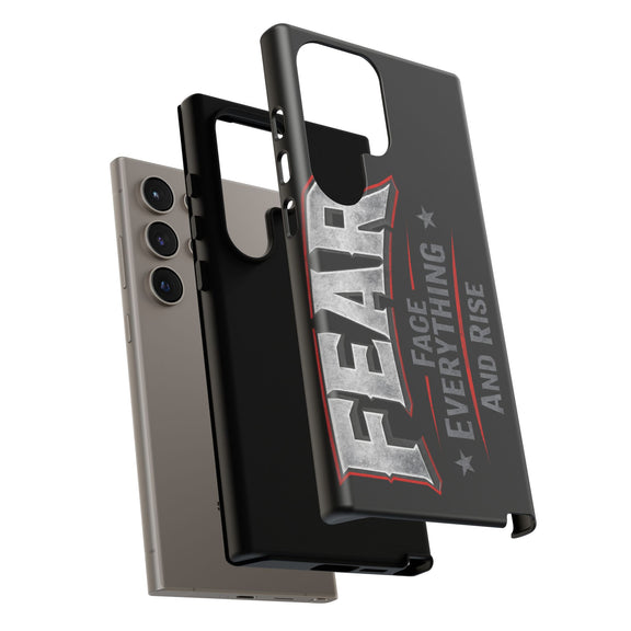 Fear Face Everything and Rise phone case by Printify, featuring a bold design and durable protection for smartphones.
