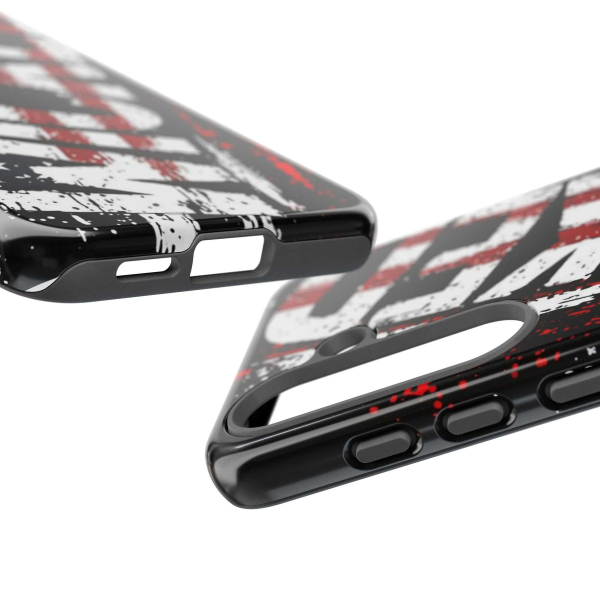 Distressed American flag phone case with "VETERAN" graphic by Printify, showcasing rugged patriotic design.