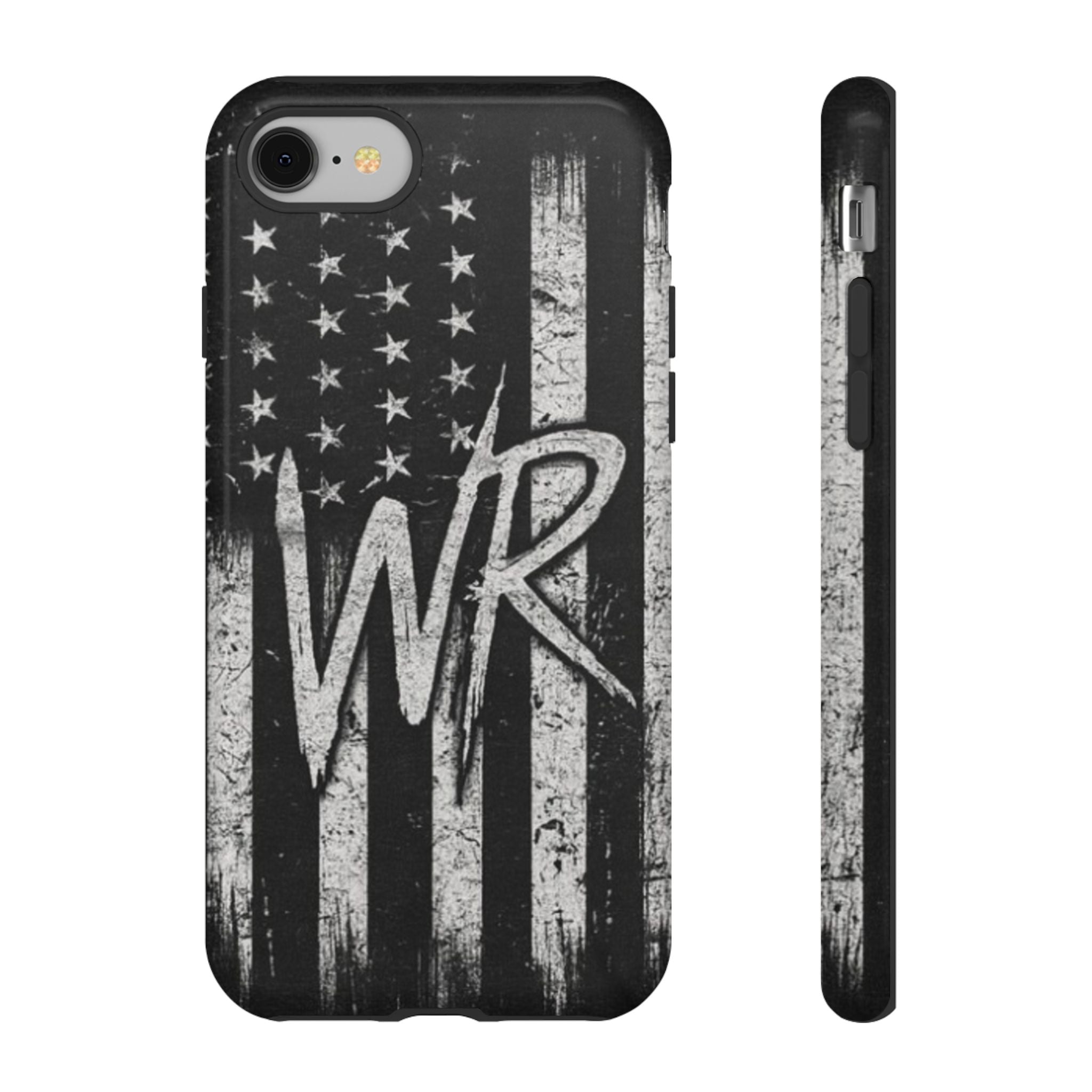 Patriotic Monogram Tough Phone Case – Distressed American Flag with WR
