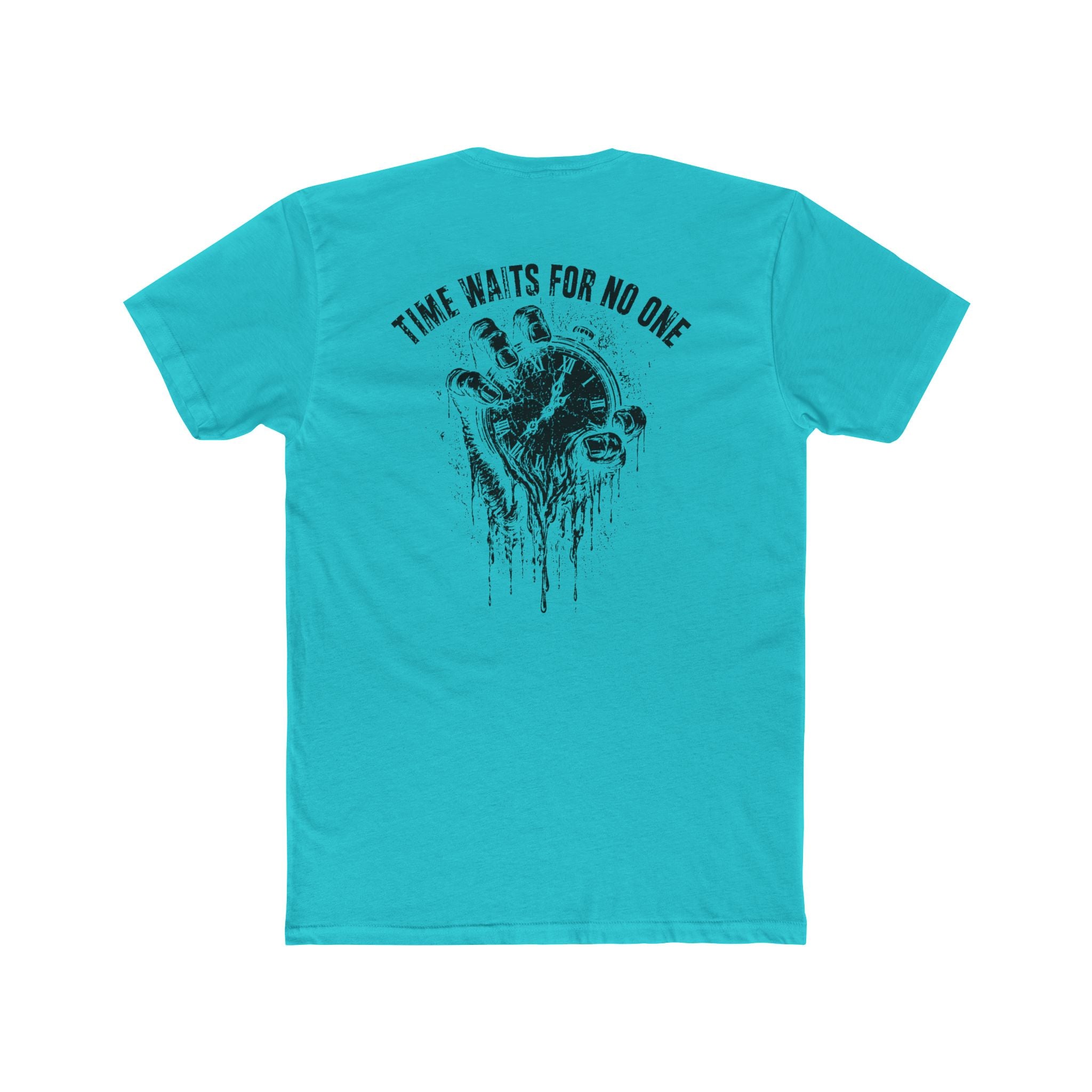 Time Waits For No One Tee — Skull & Clock Graphic Cotton T‑Shirt