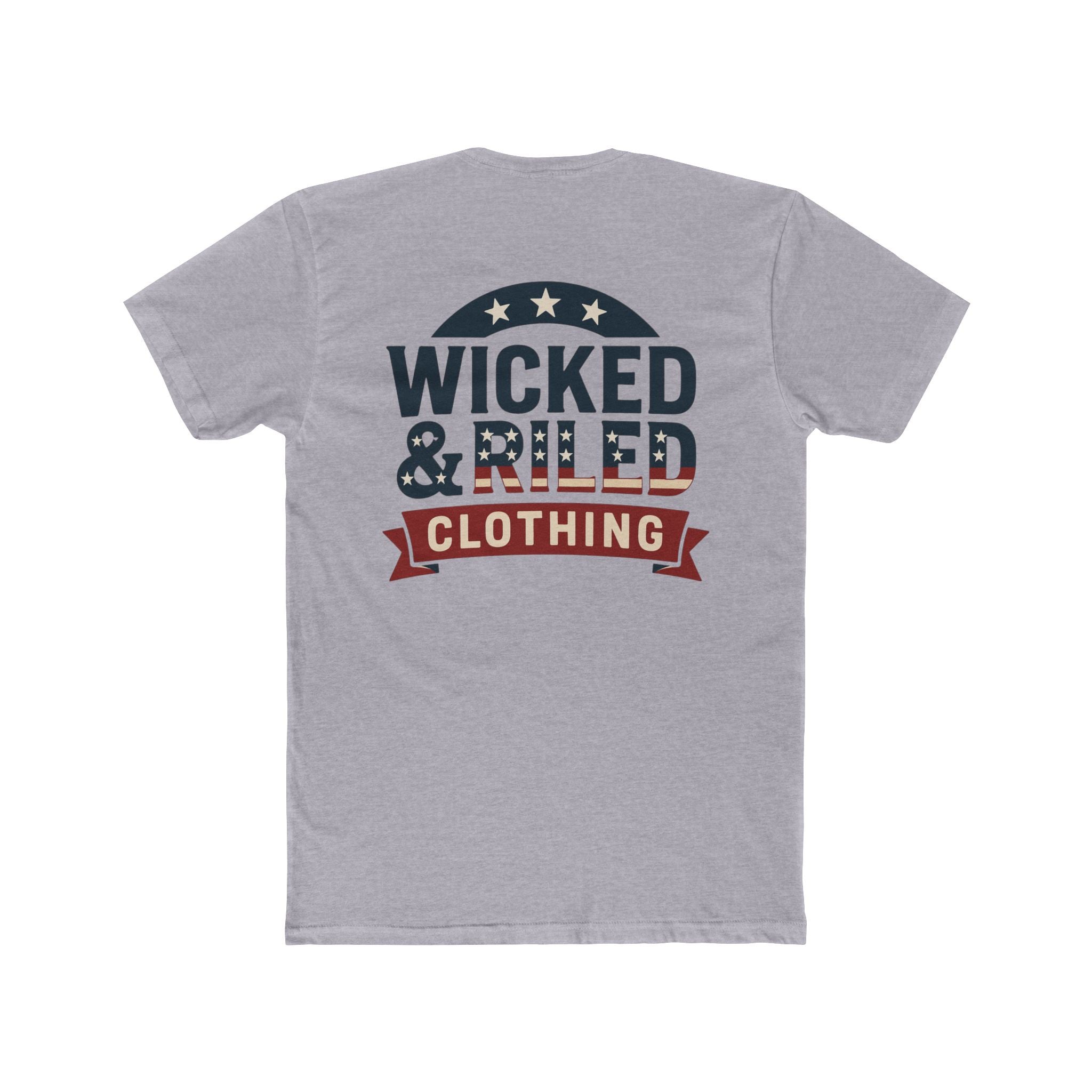 Wicked & Riled Clothing Tee Patriotic Vintage Logo Crewneck - Wicked & Riled Clothing