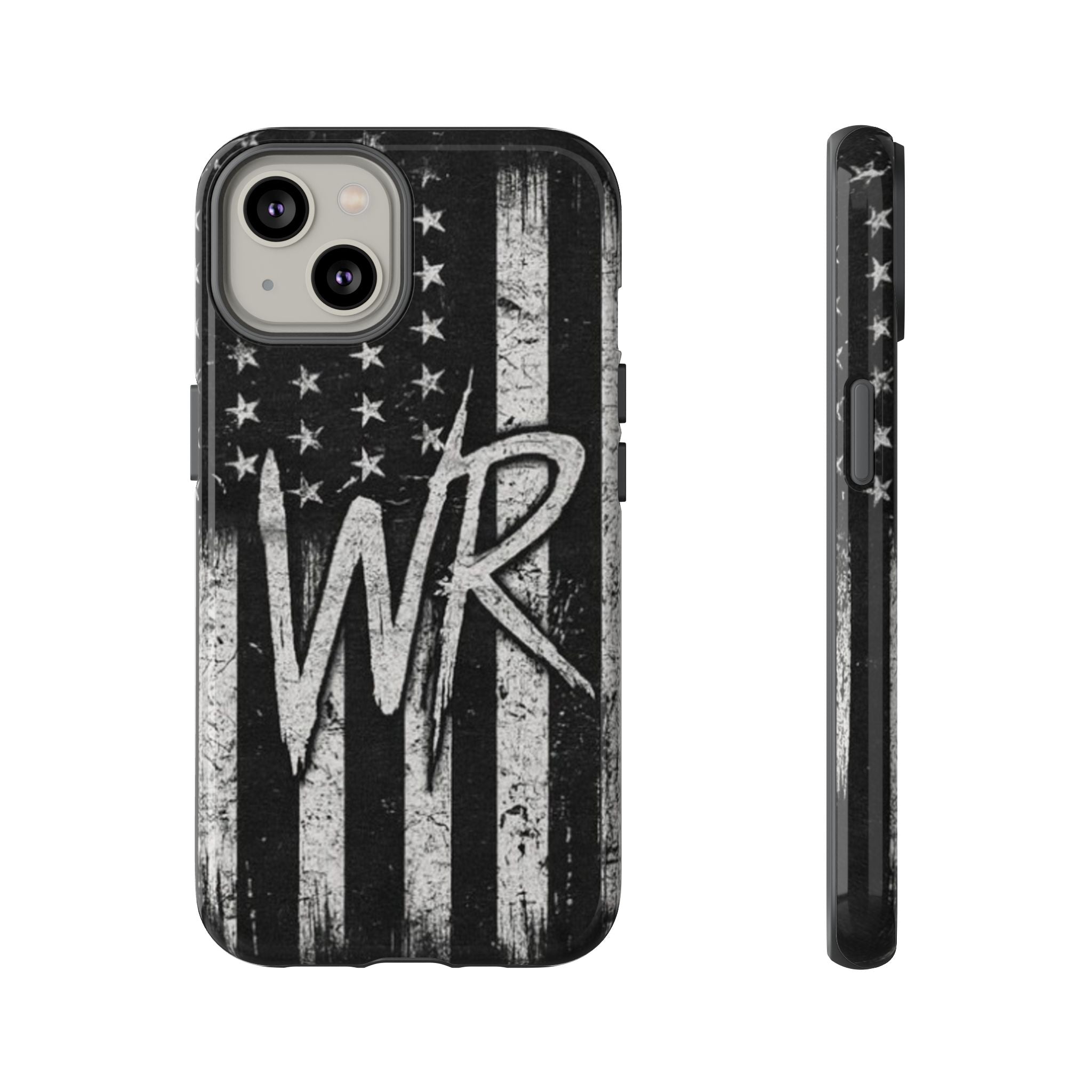 Patriotic Monogram Tough Phone Case – Distressed American Flag with WR