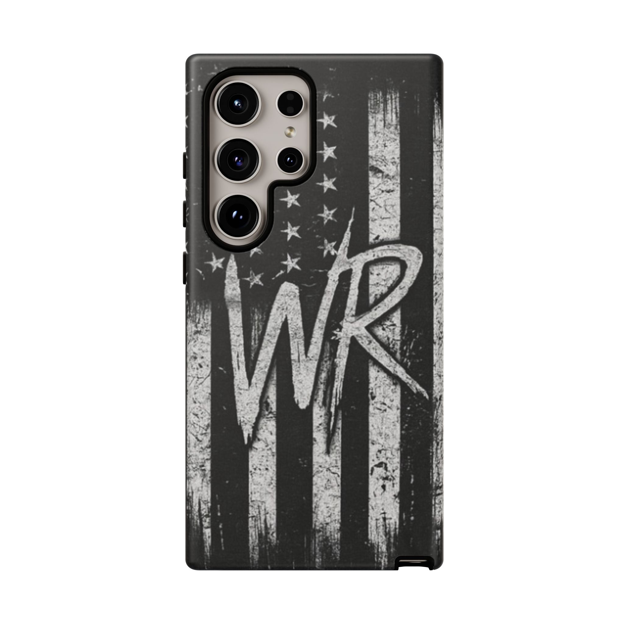 Patriotic Monogram Tough Phone Case – Distressed American Flag with WR