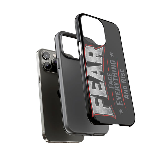 Fear face everything and rise phone case by Printify, featuring a bold design and durable protection for smartphones.