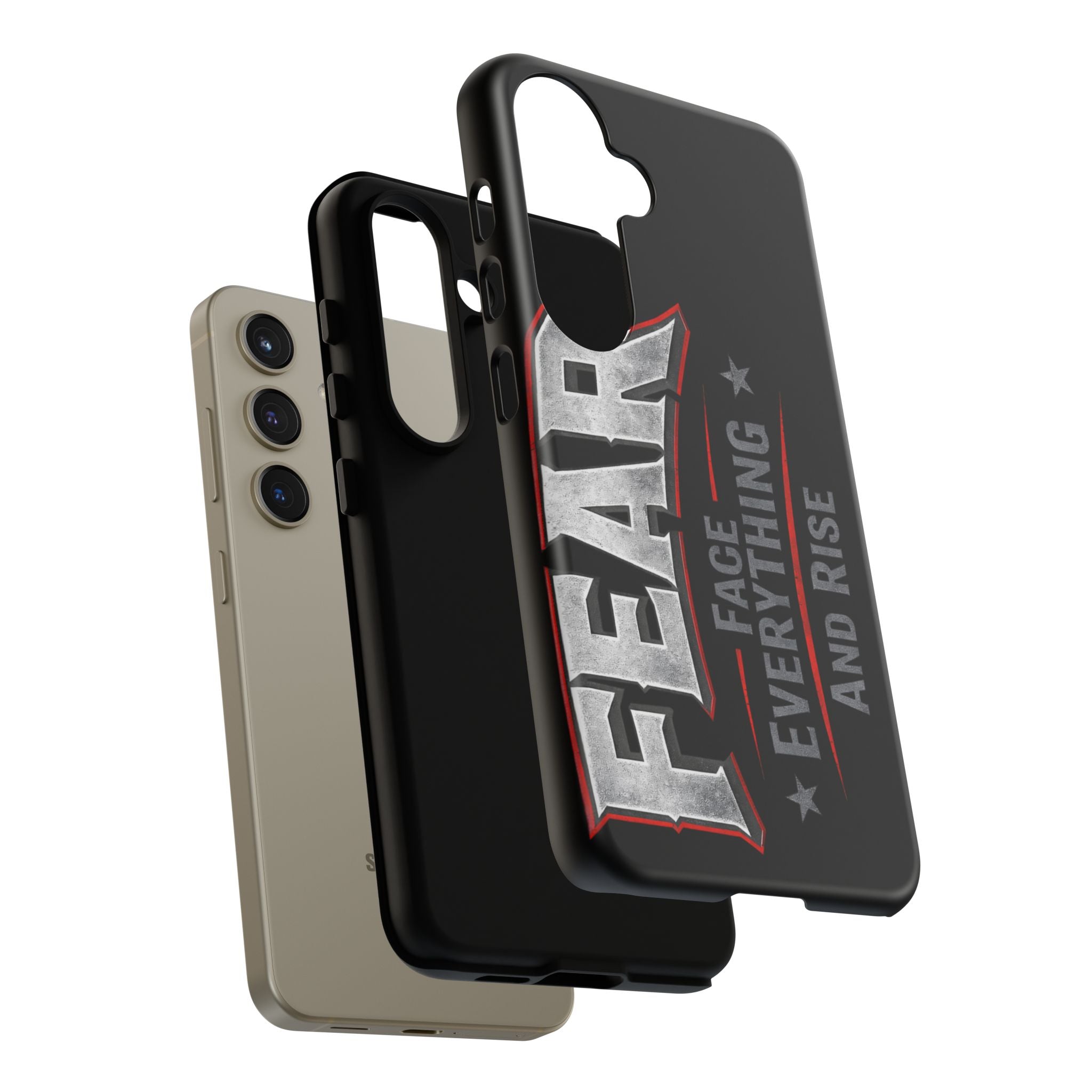 Fear — Face Everything and Rise phone case by Printify featuring a bold graphic design on a sleek protective cover.