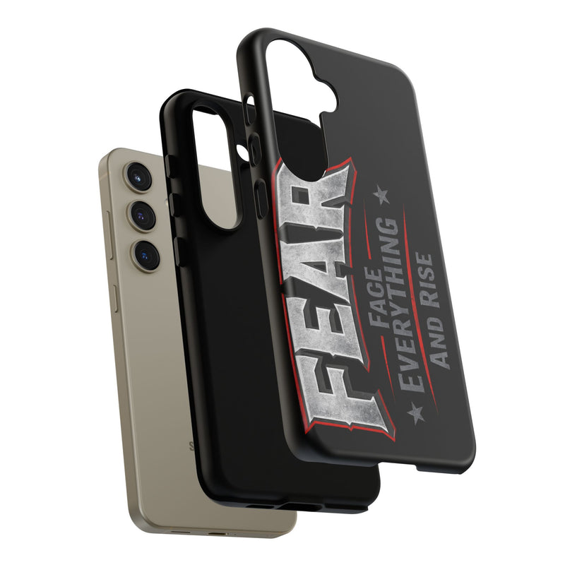Fear — Face Everything and Rise phone case by Printify featuring a bold graphic design on a sleek protective cover.