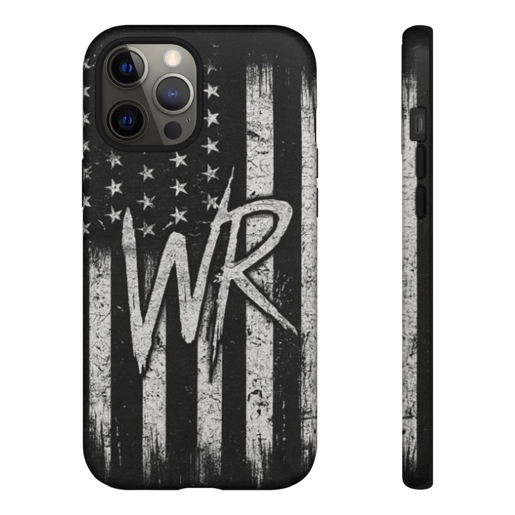 Patriotic Monogram Tough Phone Case – Distressed American Flag with WR