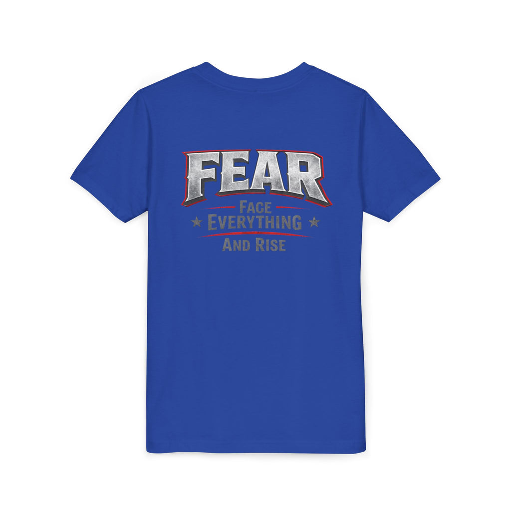 Youth Tee  "FEAR: Face Everything And Rise" Motivational Graphic T-Shirt