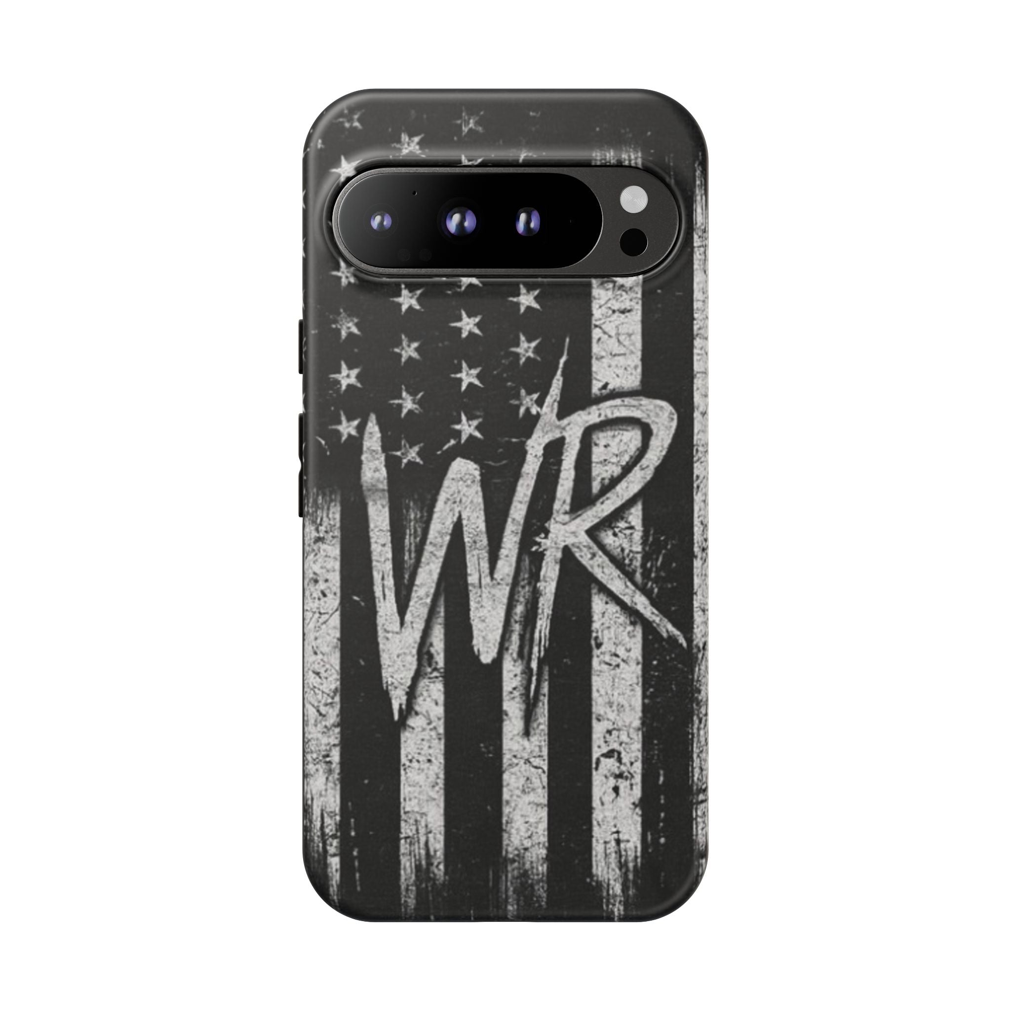 Patriotic Monogram Tough Phone Case – Distressed American Flag with WR