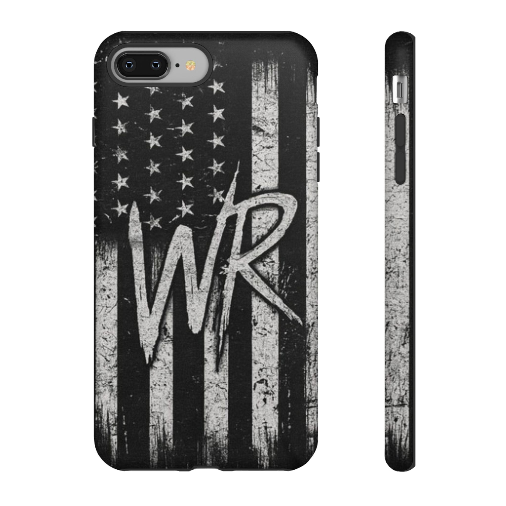 Patriotic Monogram Tough Phone Case – Distressed American Flag with WR