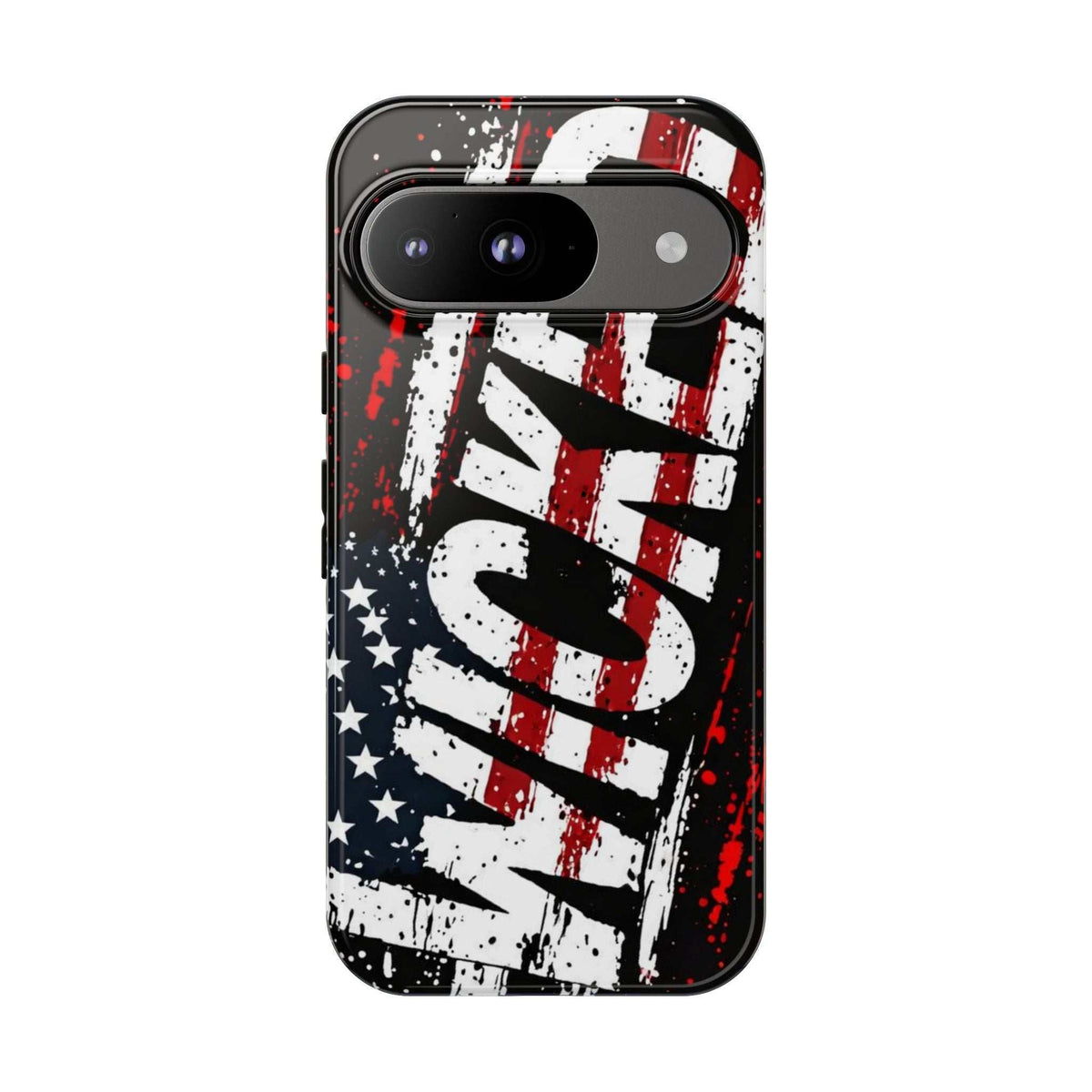 Distressed American flag phone case featuring "VETERAN" graphic by Printify, designed for rugged patriotic protection.