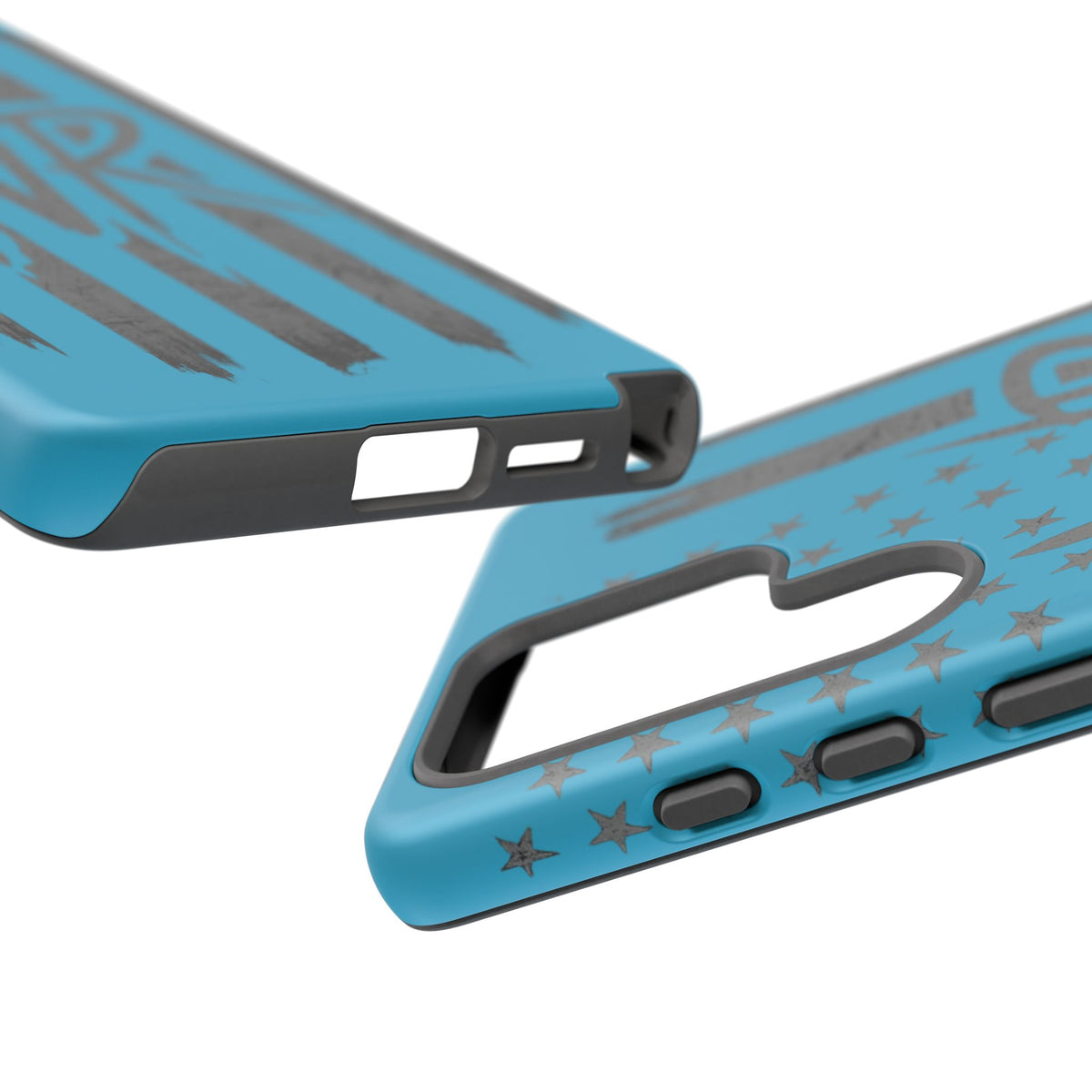 Patriotic blue 'WR' flag tough phone case by Printify, showcasing a durable design with vibrant colors and a textured finish.