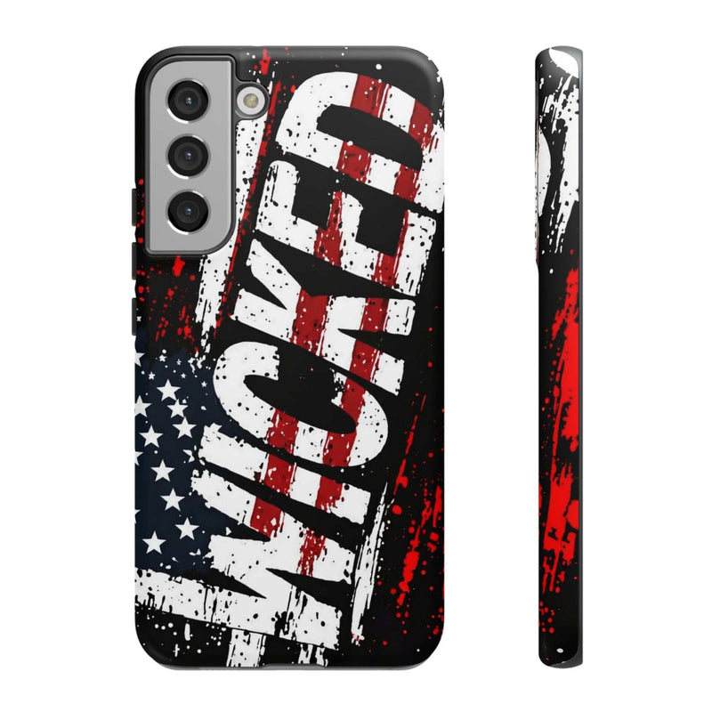 Distressed American flag phone case with "VETERAN" graphic by Printify, showcasing rugged patriotic design and protection.