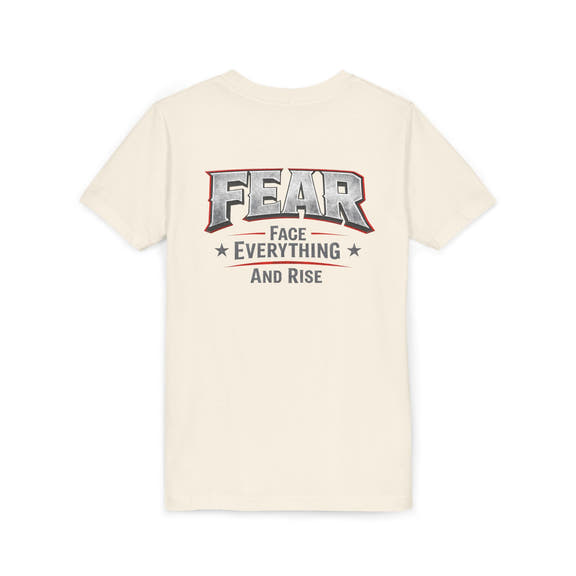 Youth Tee  "FEAR: Face Everything And Rise" Motivational Graphic T-Shirt - Wicked & Riled Clothing