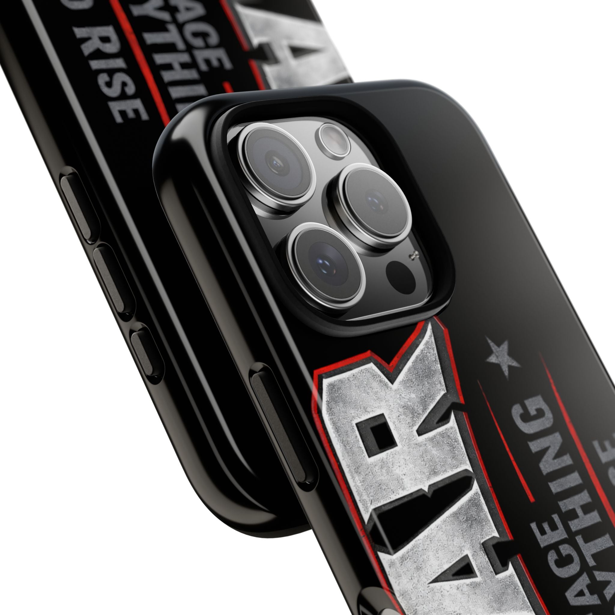 Fear Face Everything and Rise phone case by Printify, featuring a bold design with motivational text on a sleek background.