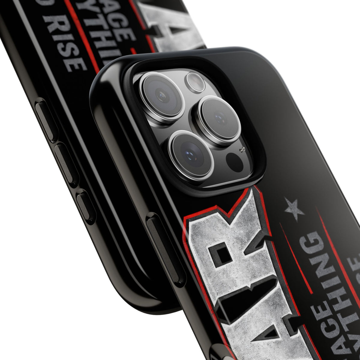 Fear Face Everything and Rise phone case by Printify, featuring a bold design with motivational text on a sleek background.