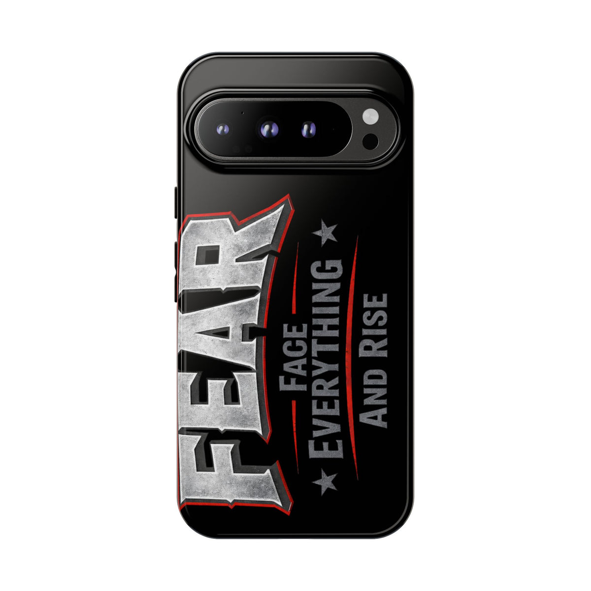 Fear Face Everything and Rise phone case by Printify, featuring a bold design ideal for protecting smartphones.