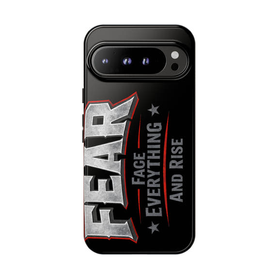 Fear Face Everything and Rise phone case by Printify, featuring a bold design ideal for protecting smartphones.