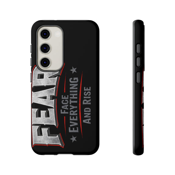 Fear — Face Everything and Rise Phone Case by Printify featuring a motivational design on a sleek phone case.