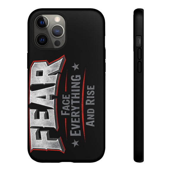 Fear phone case by Printify featuring a motivational design with bold text and a sleek protective fit for smartphones.