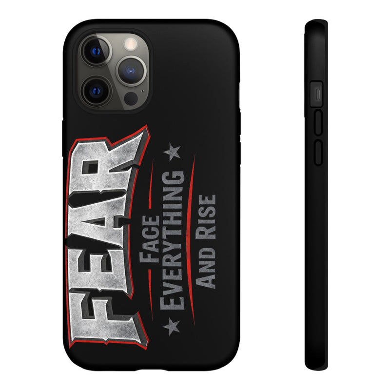 Fear phone case by Printify featuring a motivational design with bold text and a sleek protective fit for smartphones.