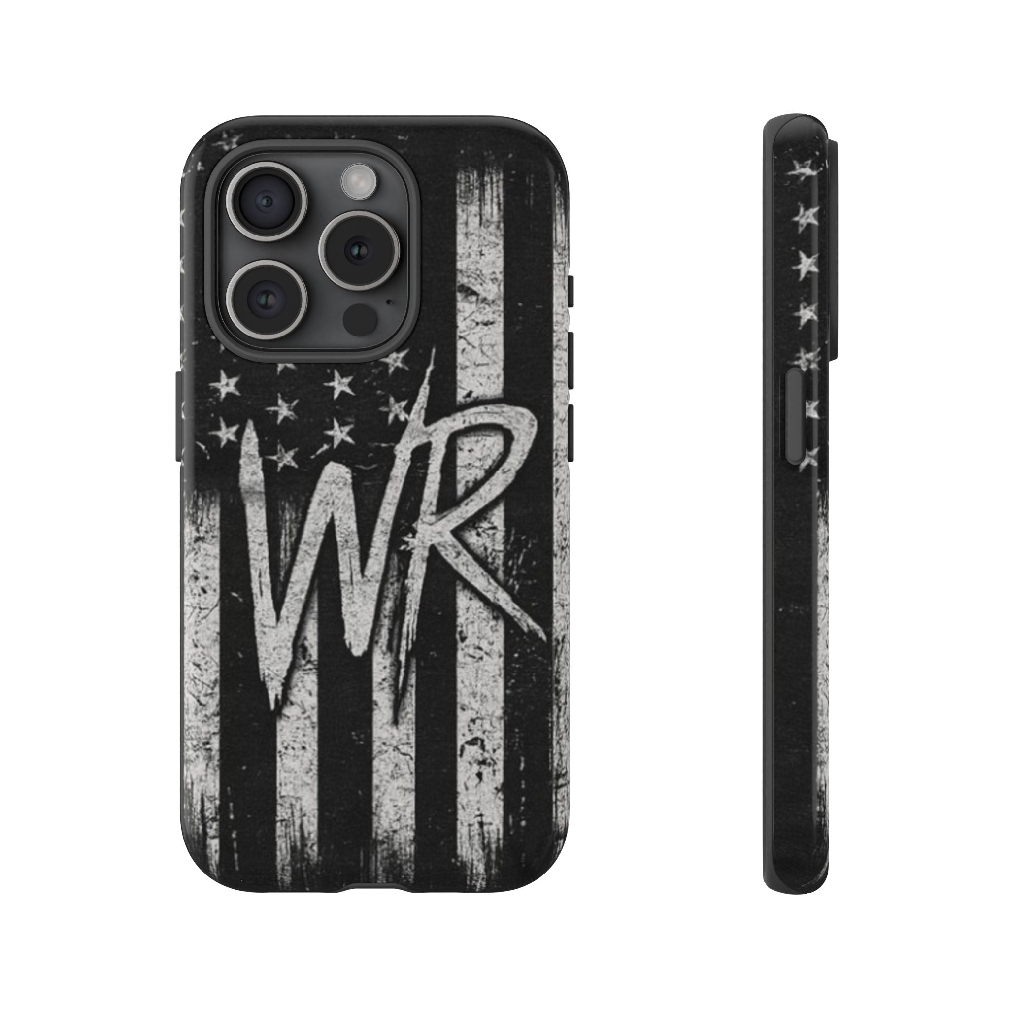 Patriotic Monogram Tough Phone Case – Distressed American Flag with WR