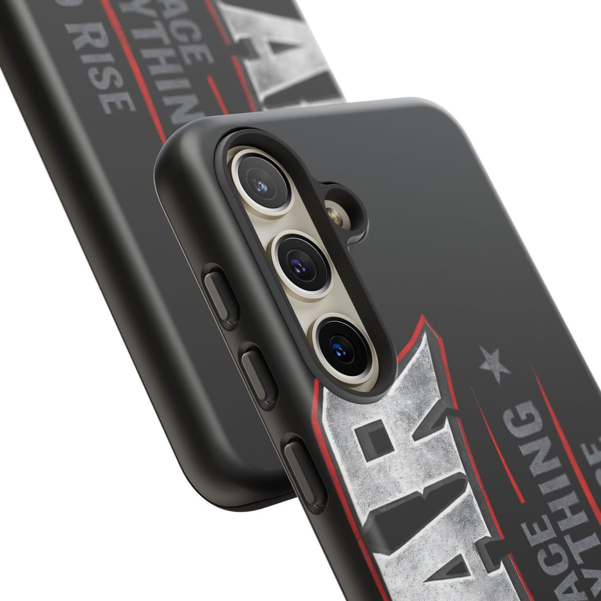 Fear Face Everything and Rise Phone Case by Printify featuring a motivational design on a sleek protective case.