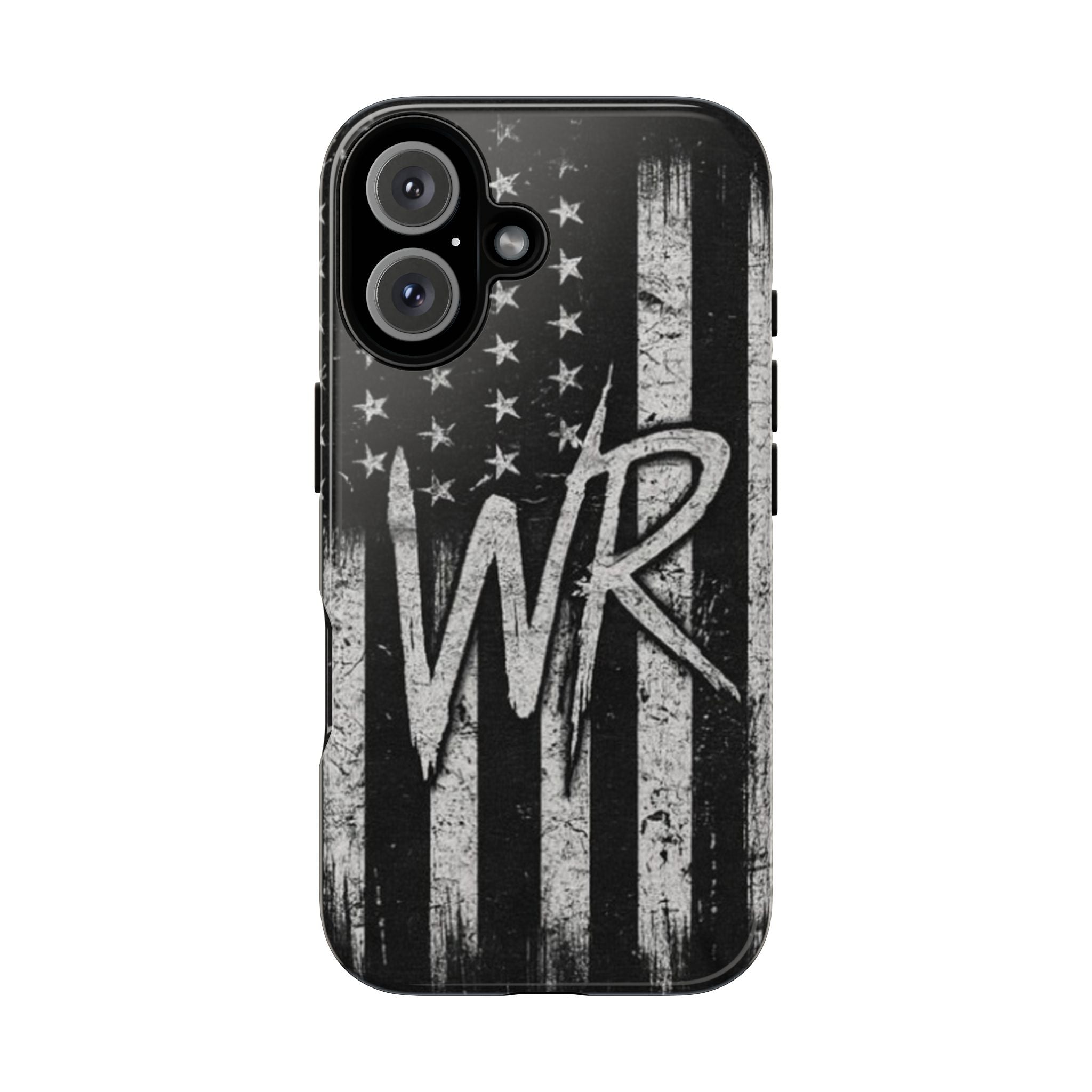 Patriotic Monogram Tough Phone Case – Distressed American Flag with WR