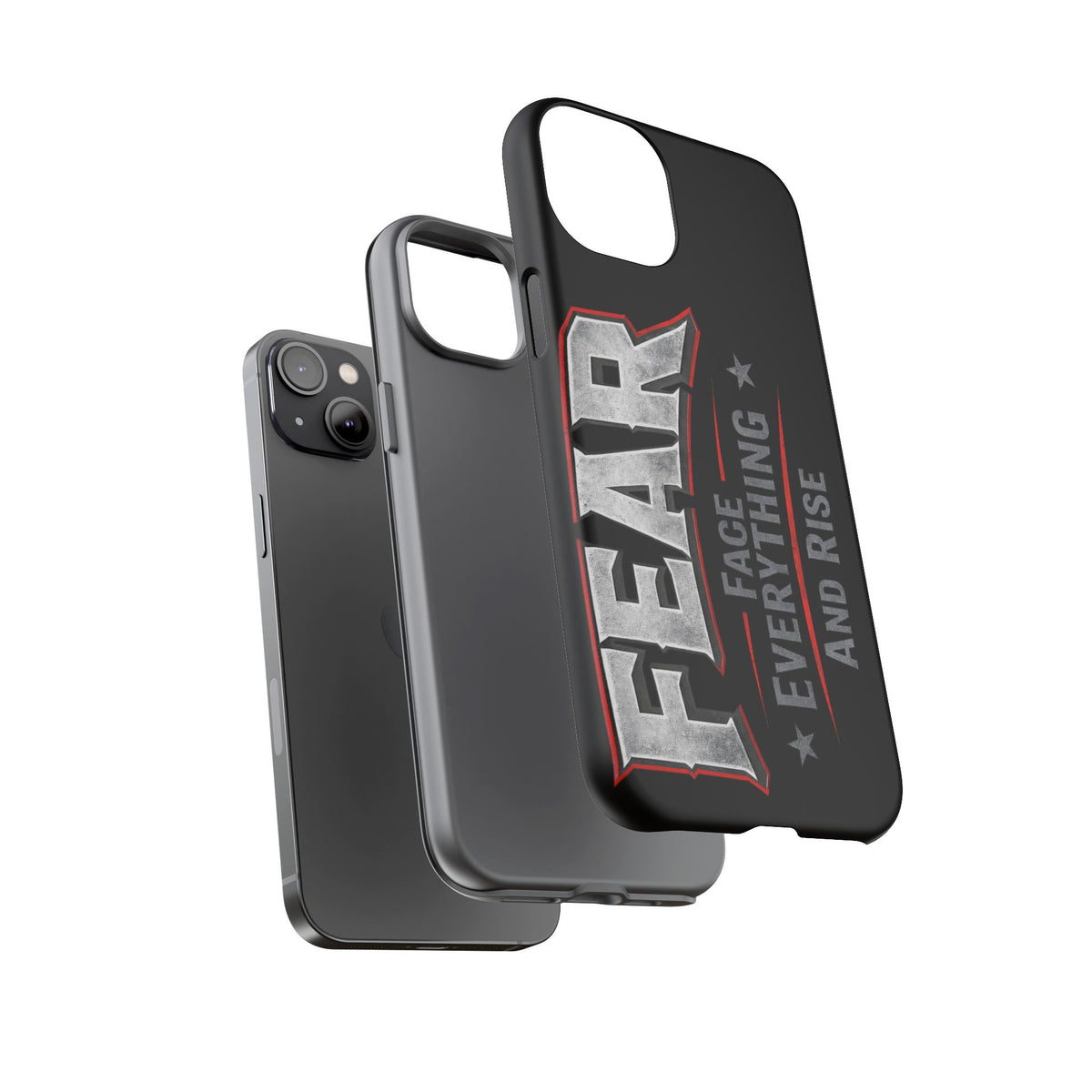 Fear Face Everything and Rise phone case by Printify, featuring a bold design and durable protection for smartphones.