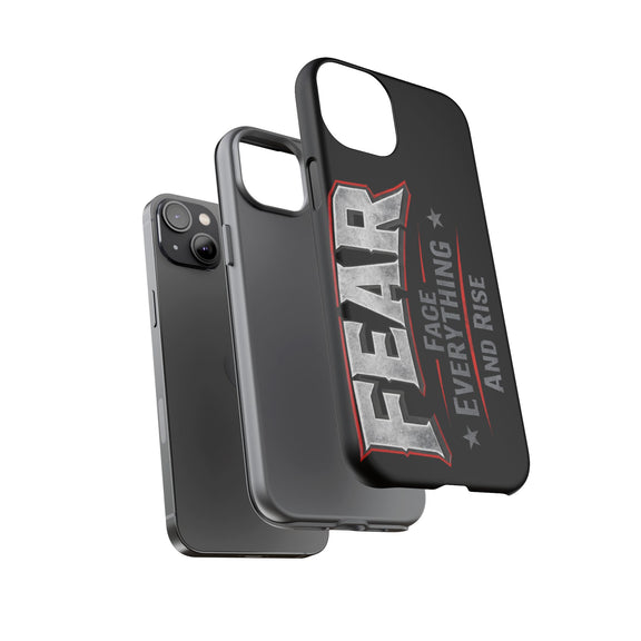 Fear Face Everything and Rise phone case by Printify, featuring a bold design and durable protection for smartphones.