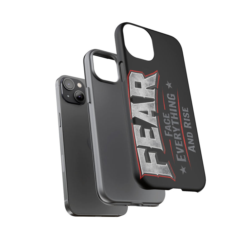 Fear Face Everything and Rise phone case by Printify, featuring a bold design and durable protection for smartphones.