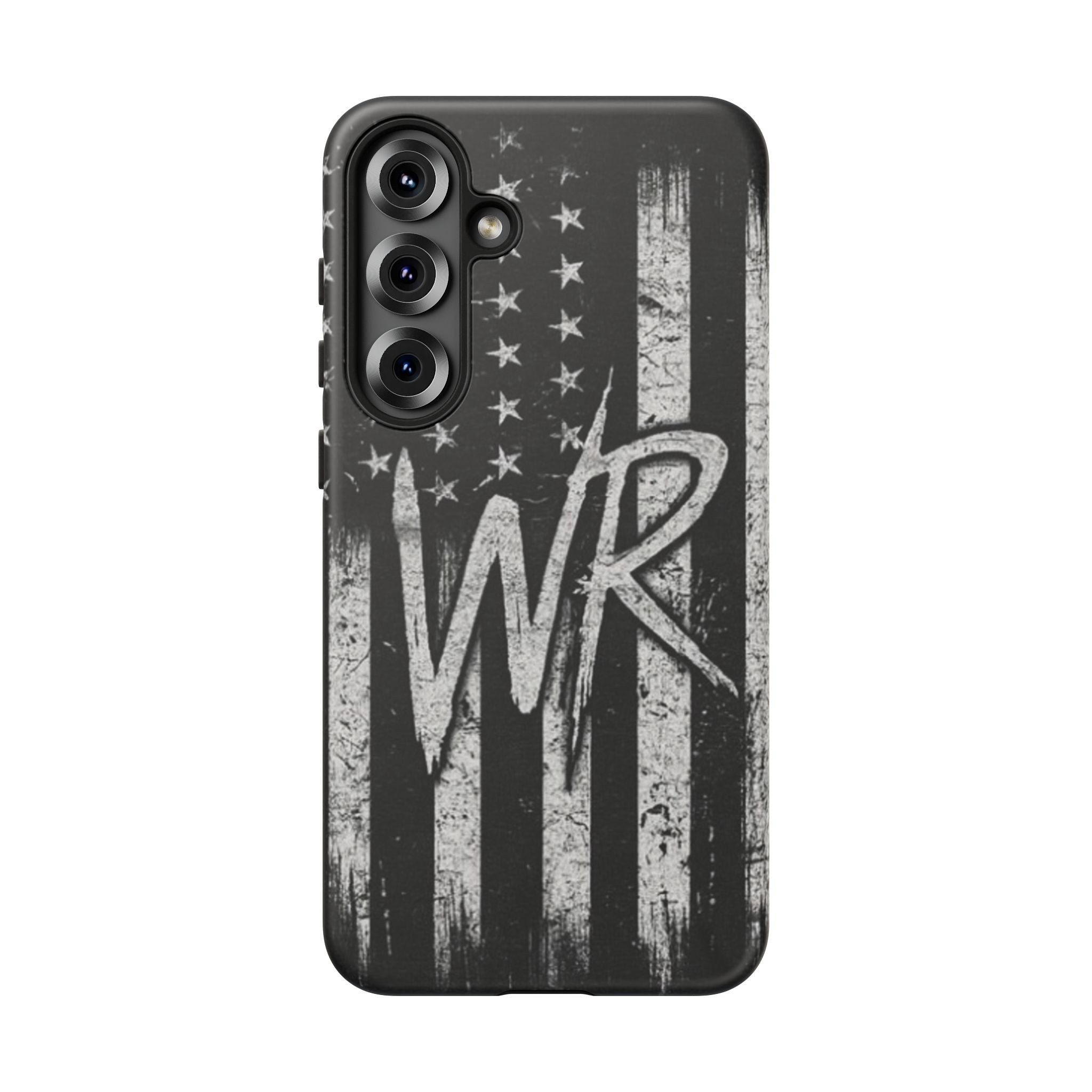 Patriotic Monogram Tough Phone Case – Distressed American Flag with WR