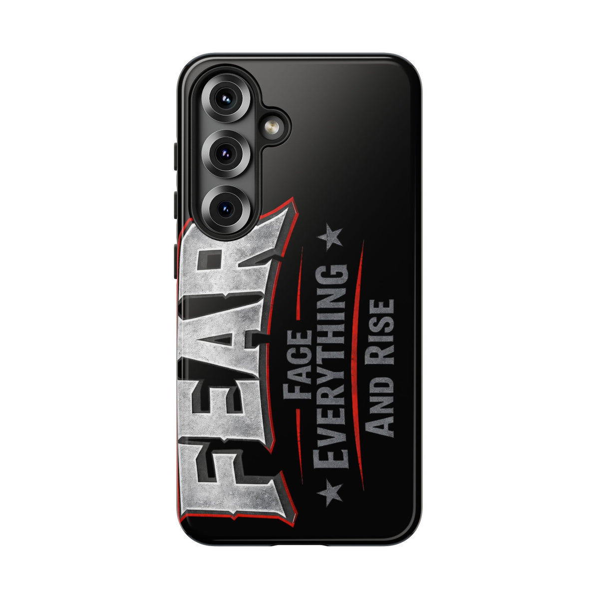 Fear face everything and rise phone case by Printify, featuring a bold design and snug fit for protection.