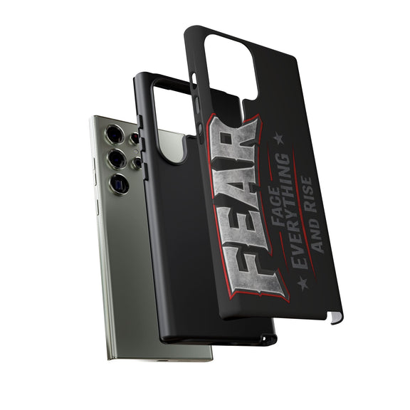 Fear Face Everything and Rise Phone Case by Printify with a bold design and durable protection for smartphones.
