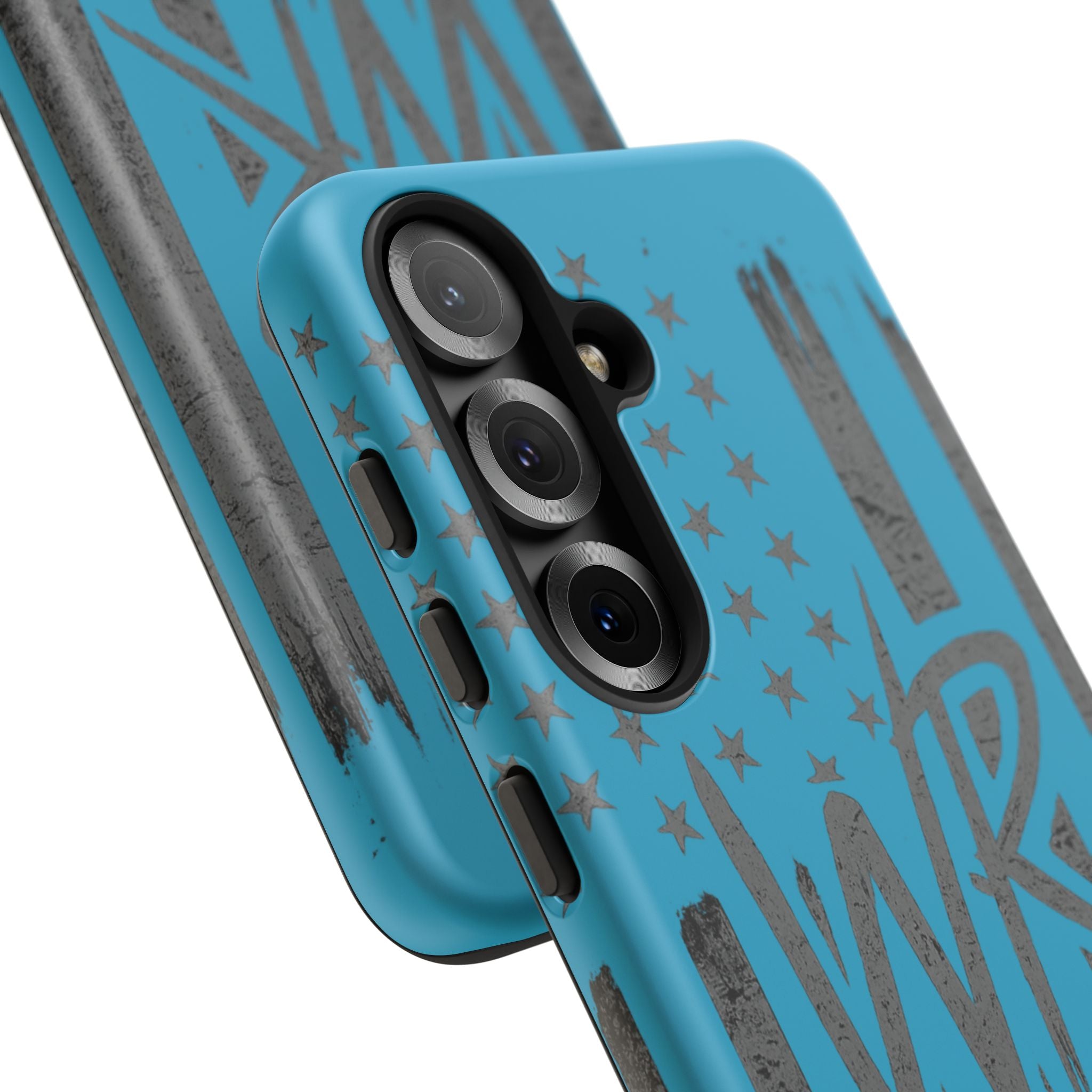 Patriotic blue 'WR' flag tough phone case by Printify with durable design and vibrant colors.