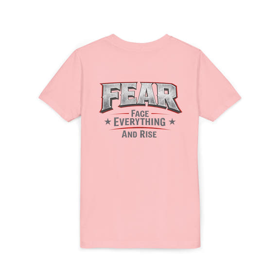 Youth Tee  "FEAR: Face Everything And Rise" Motivational Graphic T-Shirt - Wicked & Riled Clothing