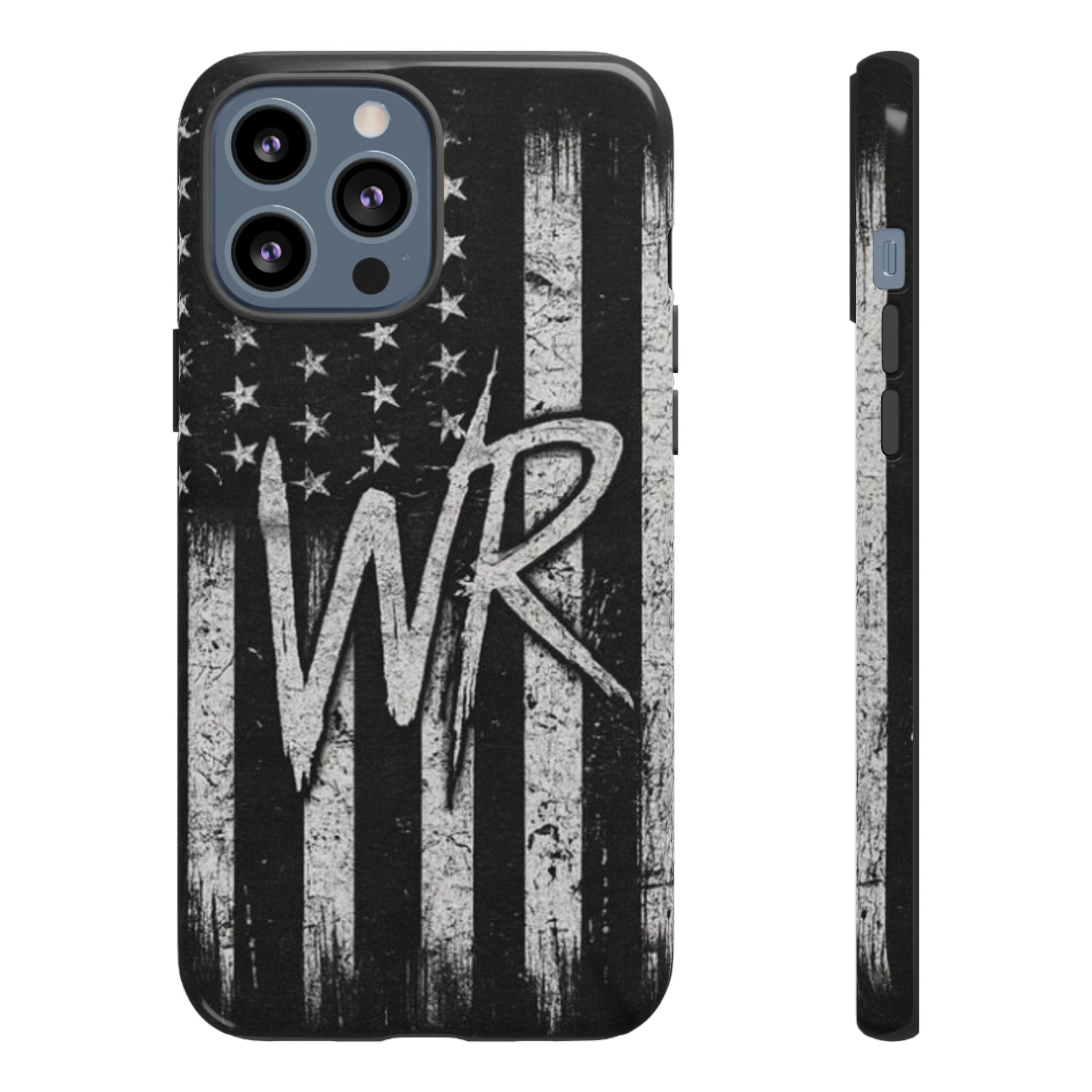 Patriotic Monogram Tough Phone Case – Distressed American Flag with WR