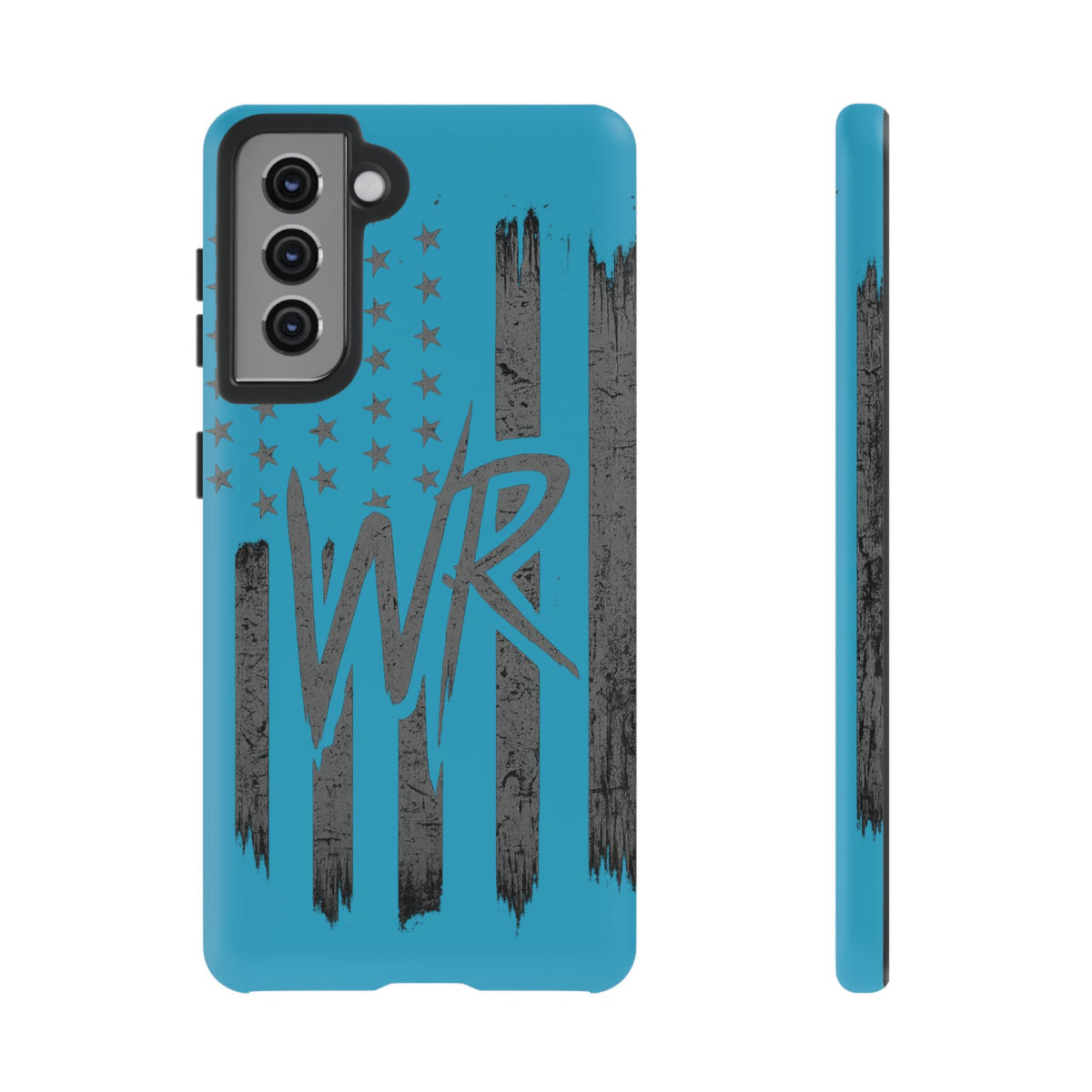 Patriotic blue 'WR' flag tough phone case by Printify, showcasing a durable design with vibrant flag graphics.